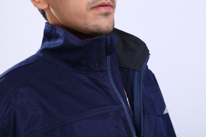 280gsm Light Weight Flame Resistant anti static Jacket With Reflective Strips On Check And Arm 13